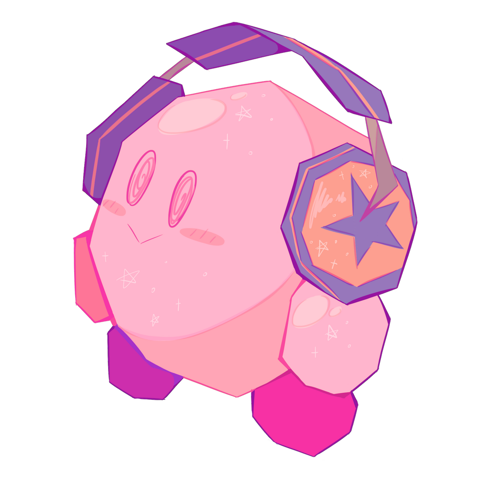 low-poly kirby fanart!